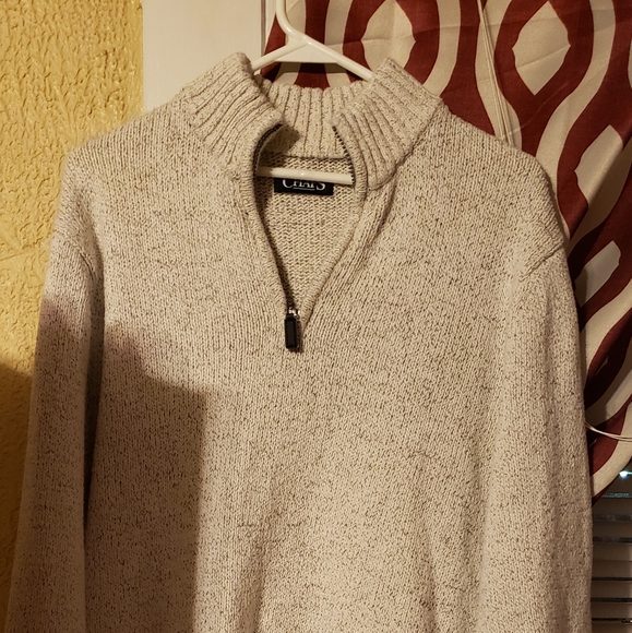 Chaps Sweaters - Heathered cream and gray sweater from Chaps